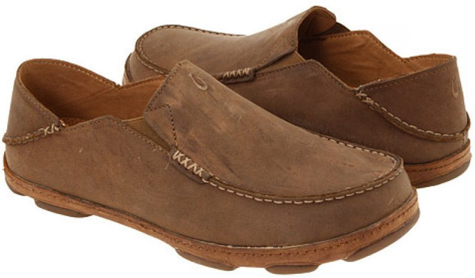 Olukai Moloa Slip On Ray Toffee Leather Mens Casual 10128-2733
