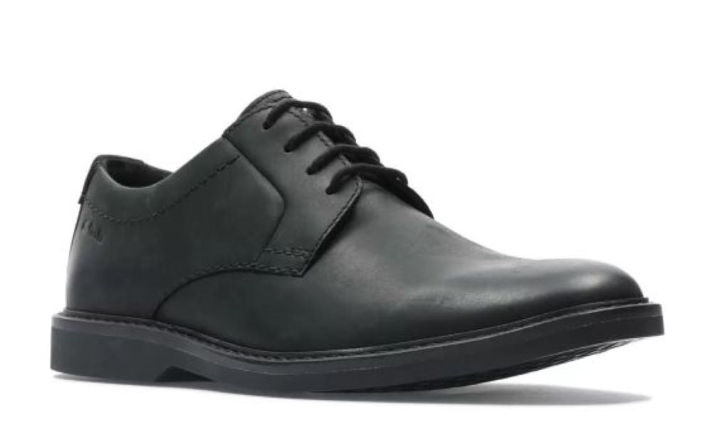 Clarks Black Atticus LT Lace Black Leather Mens Dress Casual Shoes 26163239
