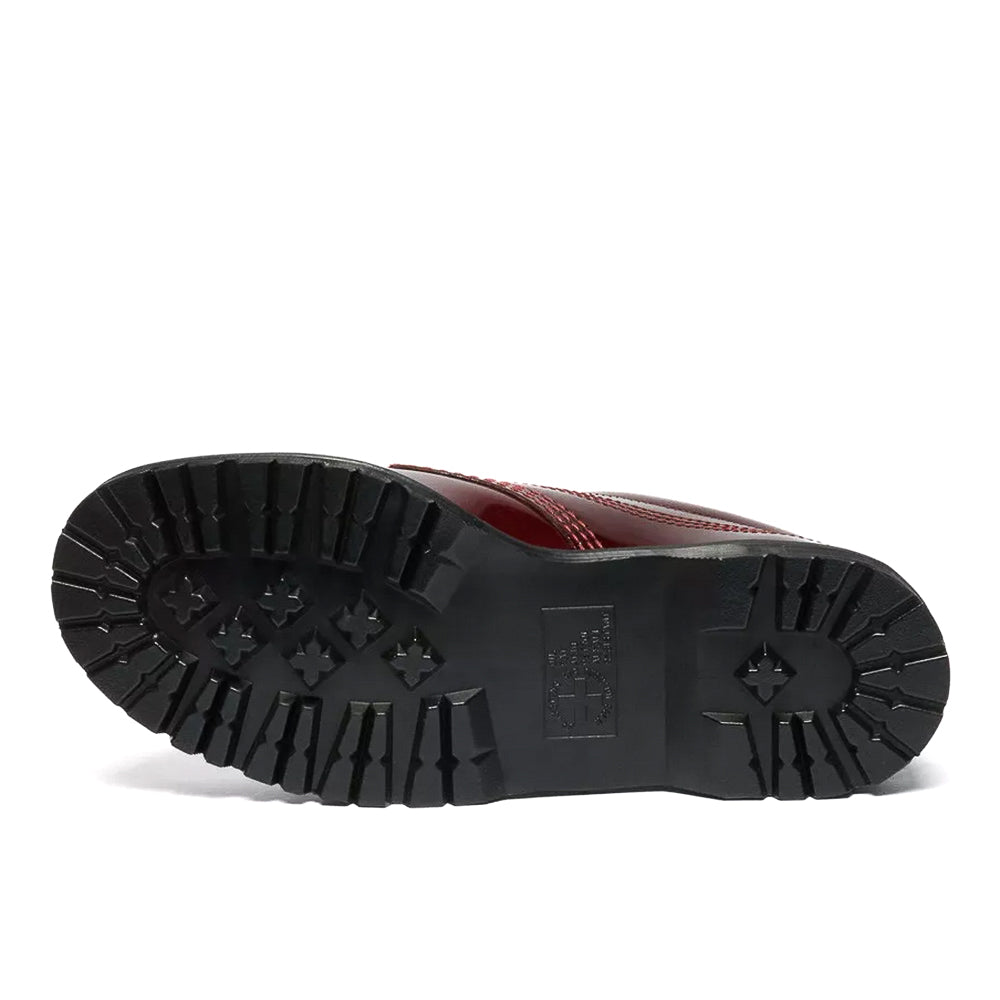 Dr. Martens Lowell Lacquered Leather Moc Toe - Cherry Red