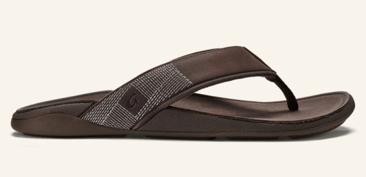 Olukai Dark Wood Tuahine Mens Comfort Sandals 10465-6363