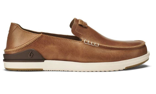 Olukai Fox Kakaha Mens Leather Slip On Loafer Shoes 10490-FXFX