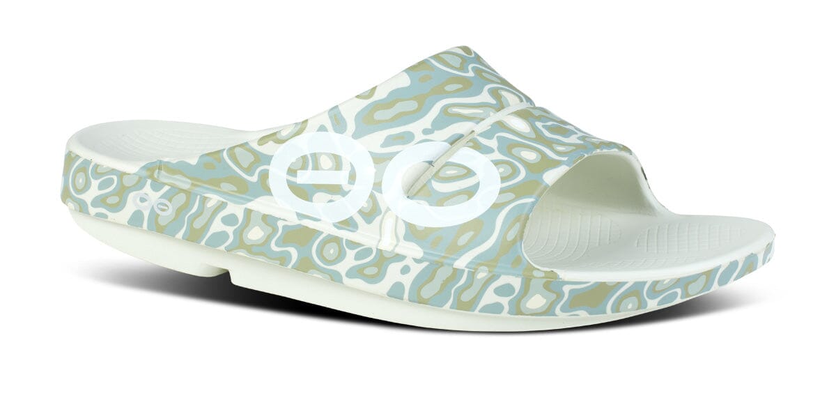 OOFOS Unisex OOahh Sport Slide Sandal - Cosmic Gray Water Camo