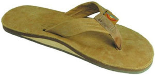 Rainbow Single Layer Sierra Brown Leather Mens Sandals 301ALTSO-SRBR-M