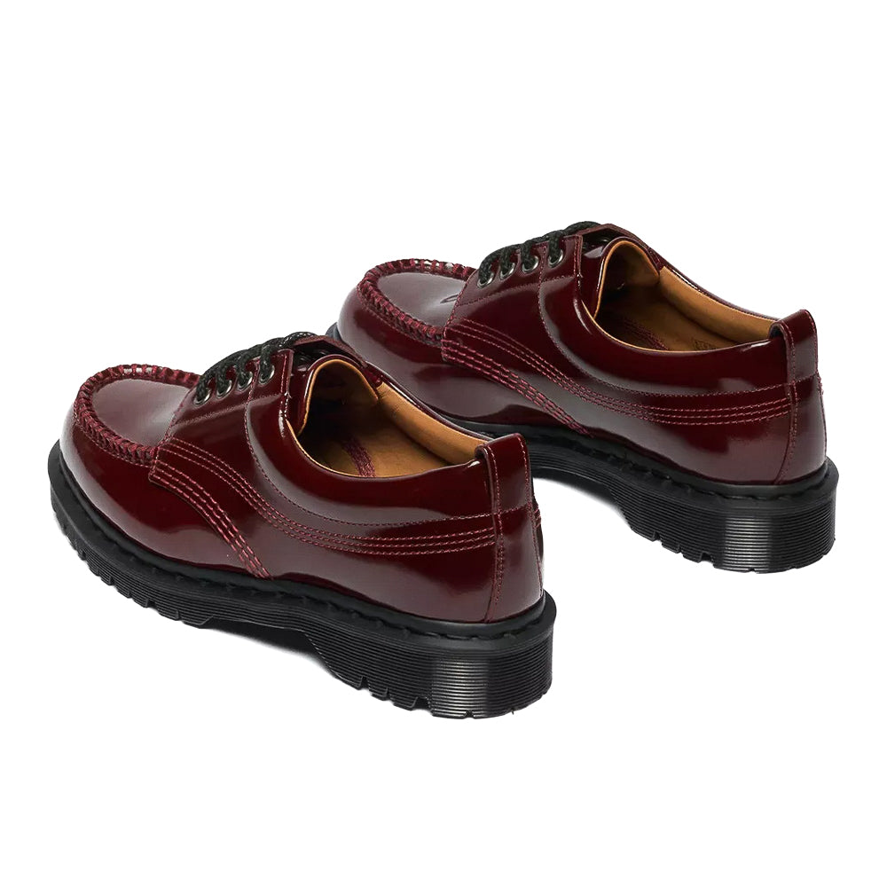 Dr. Martens Lowell Lacquered Leather Moc Toe - Cherry Red