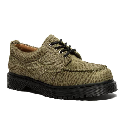 Dr. Martens Lowell Hair on Leather Moc Toe - Pebble Green
