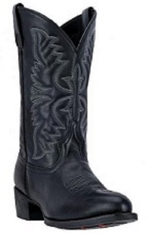 Laredo Black Birchwood Mens R Toe Western Boots 68450