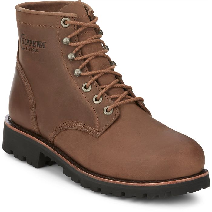 Chippewa Bourbon Brown 6 in Steel Toe Men's Workboots MC2069