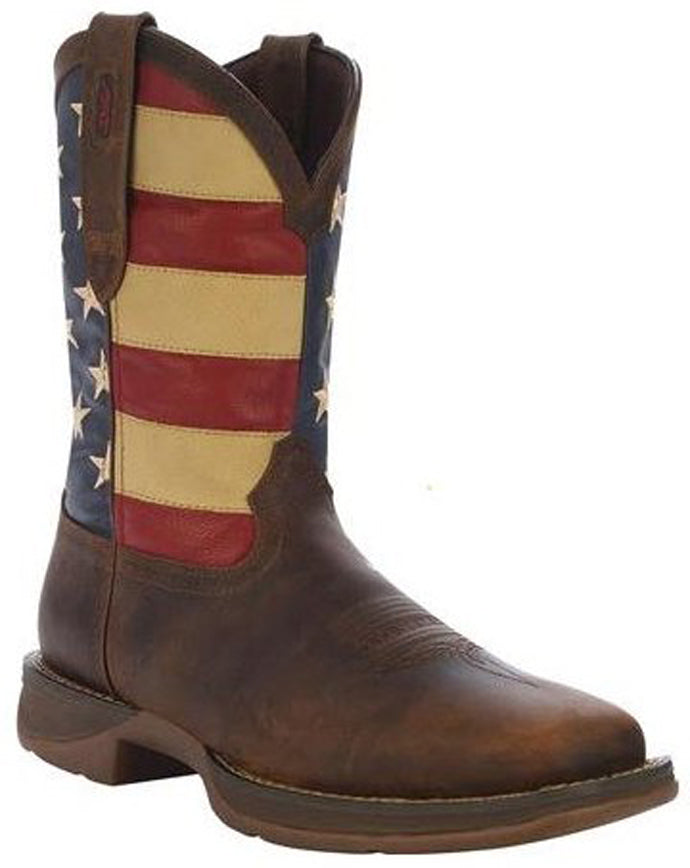 Durango Patriotic Flag Pull-On Square Toe Men's Western Cowboy Boots DB5554